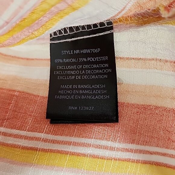 harve' benard Size 1X Sherbet Stripe Top Chiffon - Picture 8 of 8